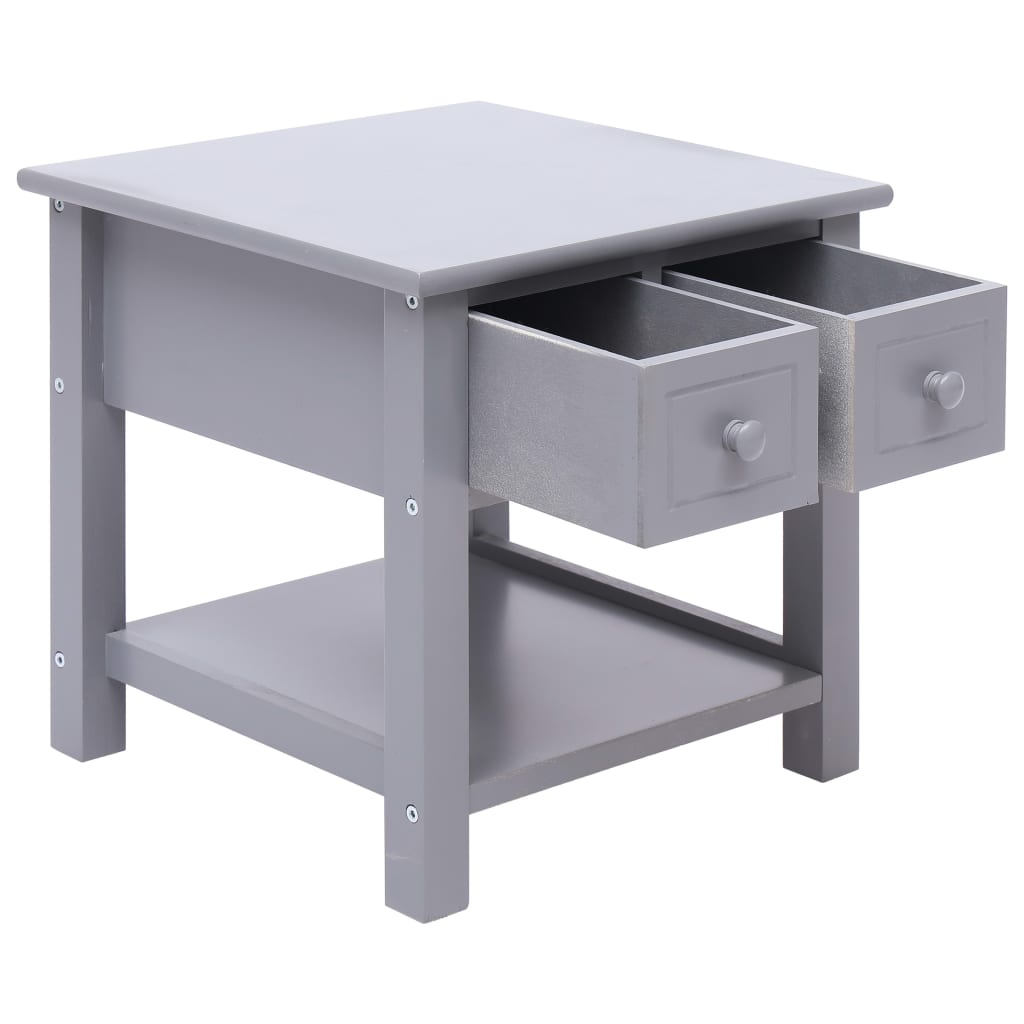vidaXL Mesa de apoio 40x40x40 cm madeira de paulownia cinzento