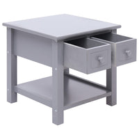 vidaXL Mesa de apoio 40x40x40 cm madeira de paulownia cinzento