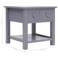 vidaXL Mesa de apoio 40x40x40 cm madeira de paulownia cinzento