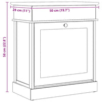 vidaXL Sapateira 50x28x58 cm madeira de paulownia cinzento