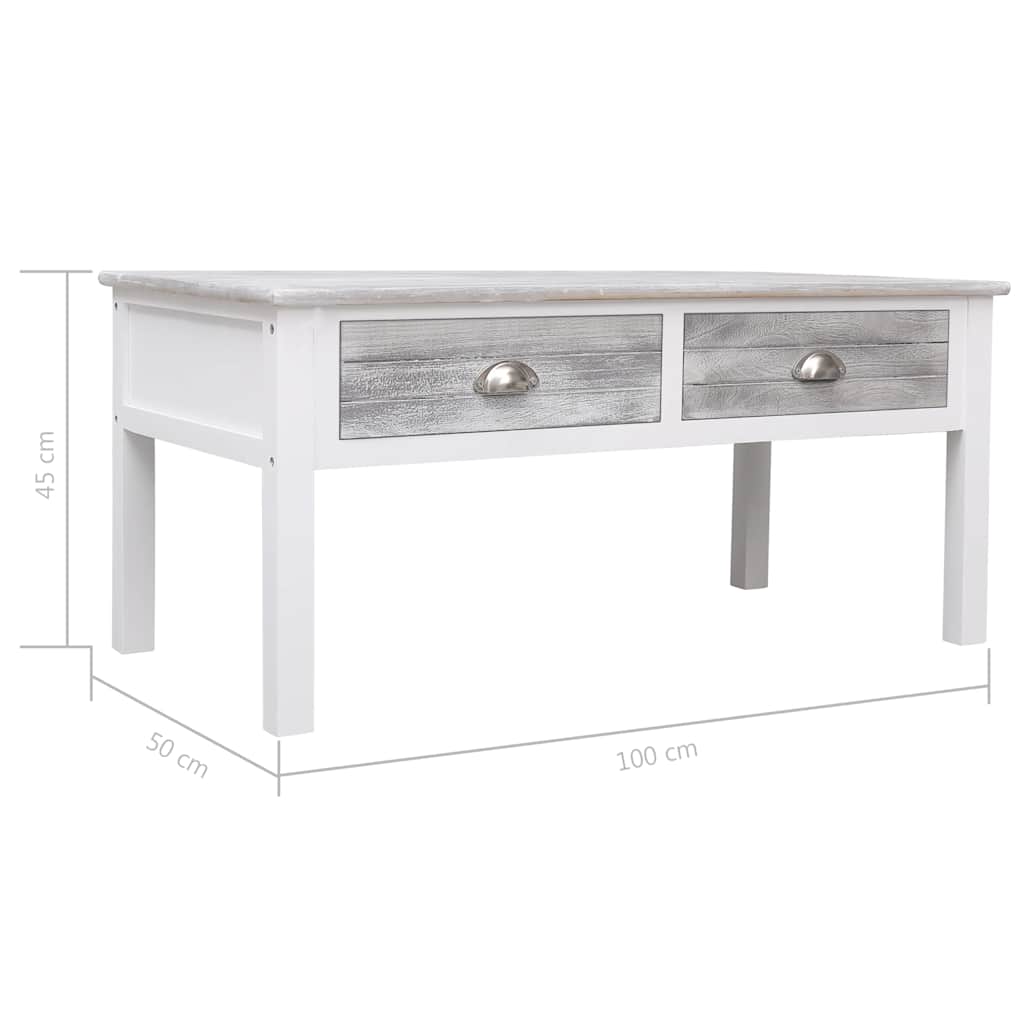 vidaXL Mesa de centro 100x50x45 cm madeira cinzento