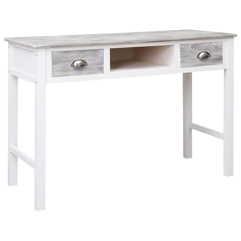 vidaXL Secretária 110x45x76 cm madeira cinzento