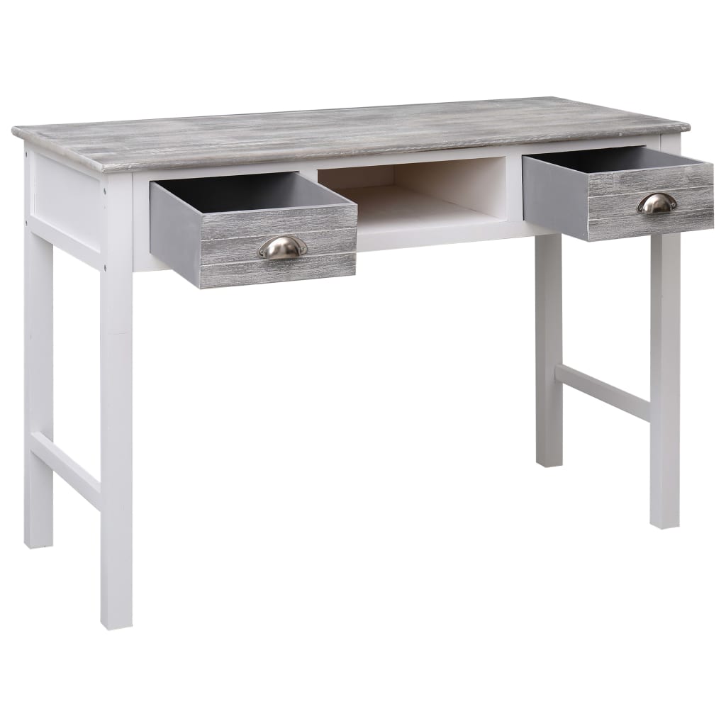 vidaXL Secretária 110x45x76 cm madeira cinzento