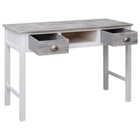 vidaXL Secretária 110x45x76 cm madeira cinzento