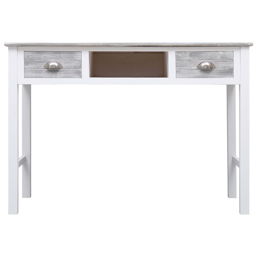 vidaXL Secretária 110x45x76 cm madeira cinzento
