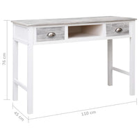 vidaXL Secretária 110x45x76 cm madeira cinzento