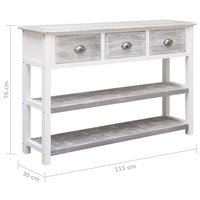 vidaXL Aparador estilo antigo 115x30x76 cm madeira cinzento
