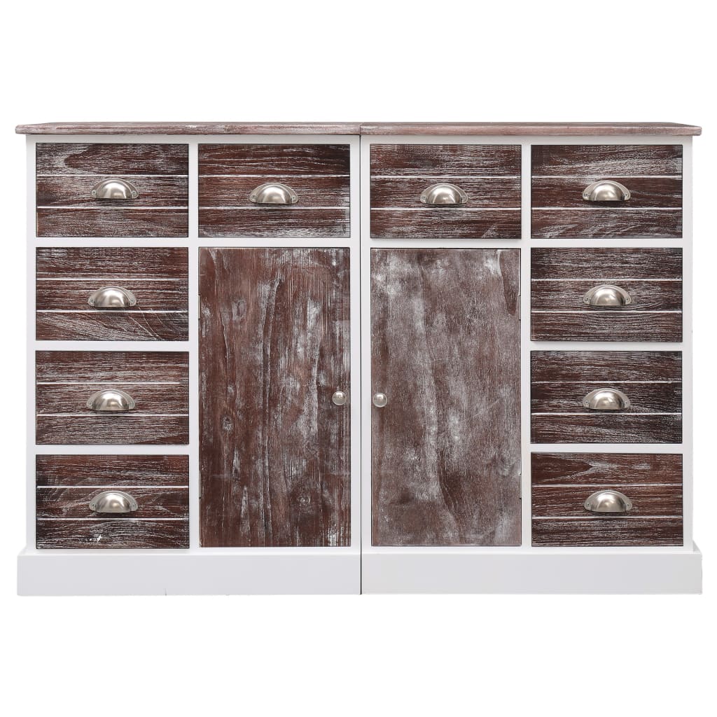 vidaXL Aparador com 10 gavetas 113x30x79 cm madeira cinzento