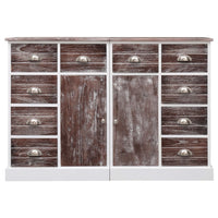 vidaXL Aparador com 10 gavetas 113x30x79 cm madeira cinzento