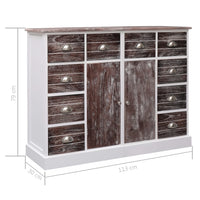 vidaXL Aparador com 10 gavetas 113x30x79 cm madeira cinzento
