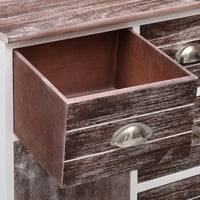 vidaXL Aparador com 10 gavetas 113x30x79 cm madeira cinzento