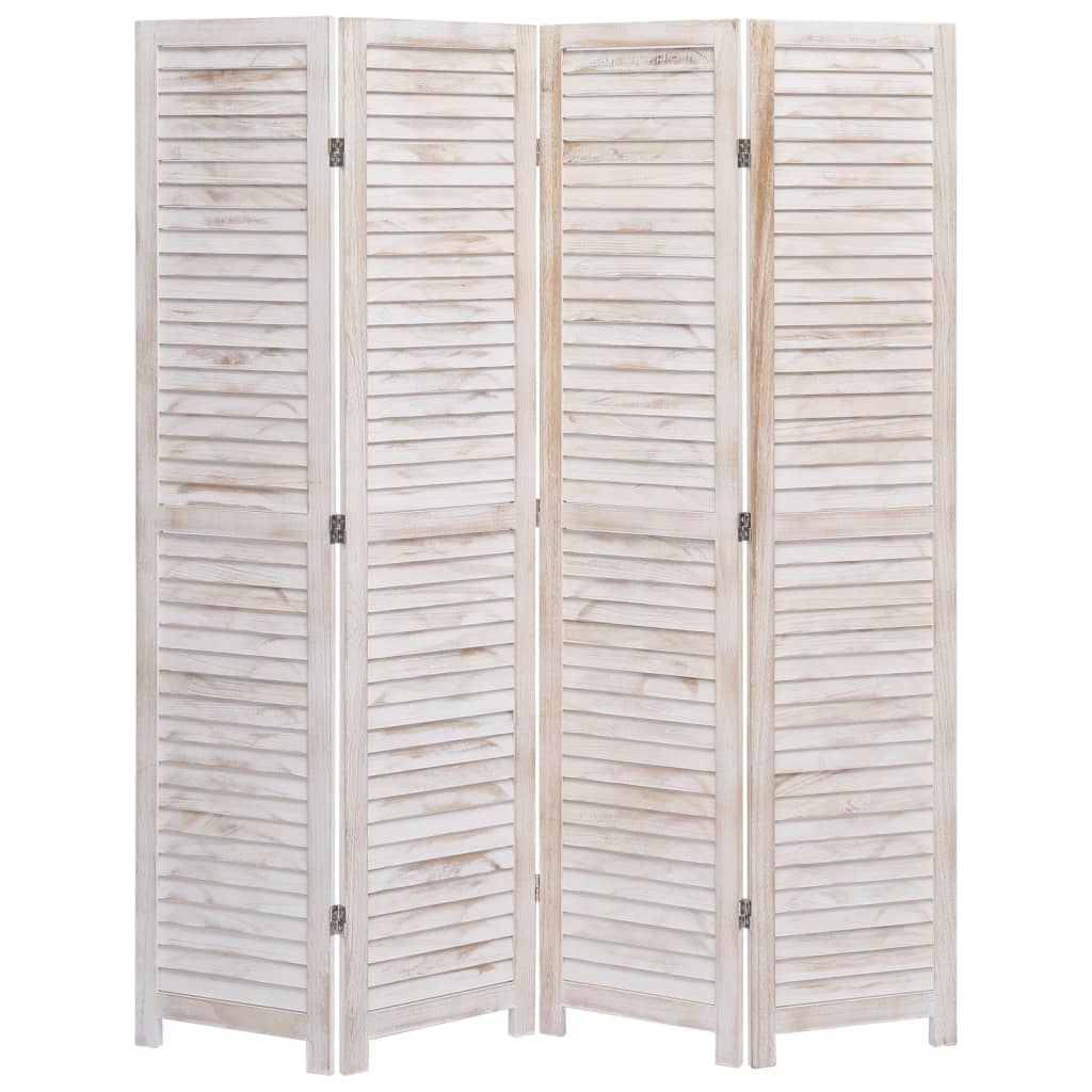 vidaXL Biombo com 4 painéis 140x165 cm madeira branco
