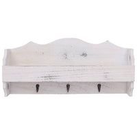 vidaXL Cabide de parede 50x10x23 cm madeira branco