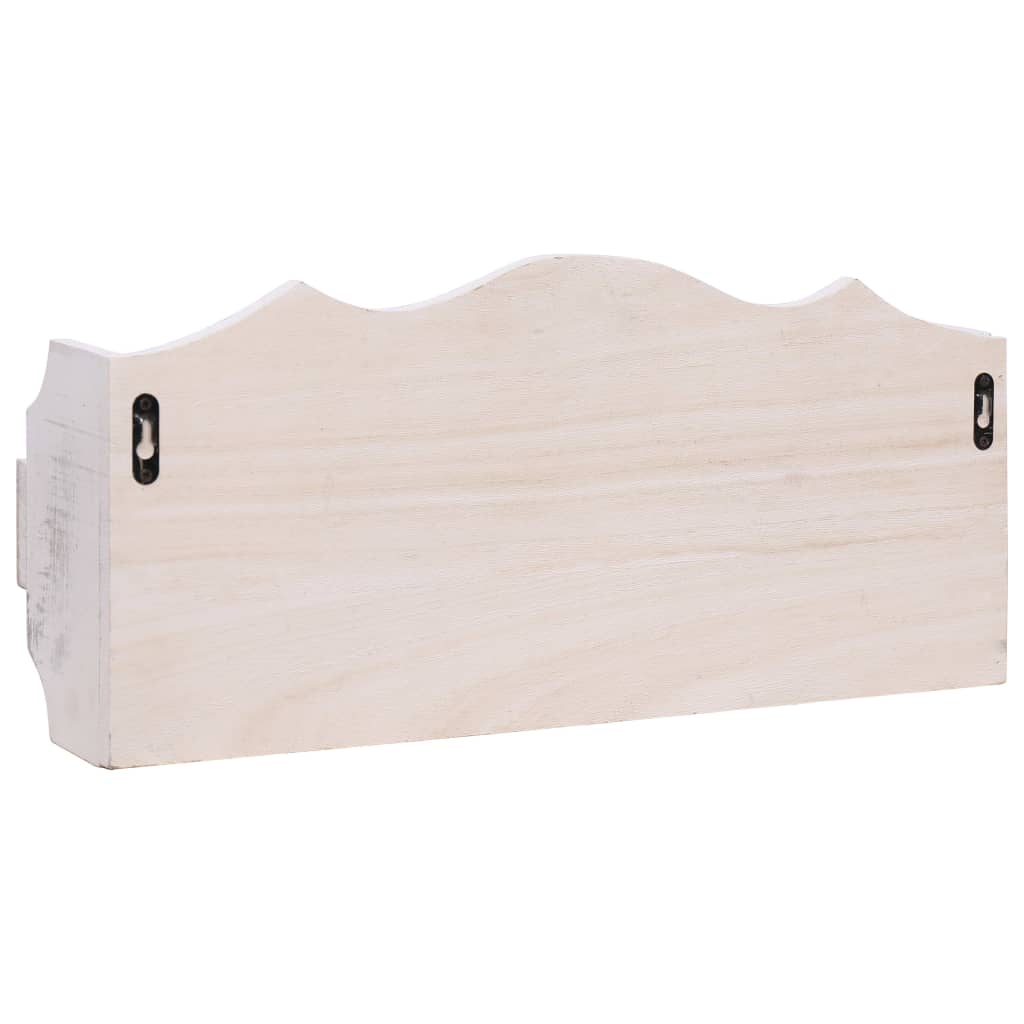 vidaXL Cabide de parede 50x10x23 cm madeira branco