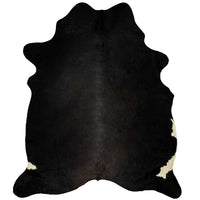 vidaXL Tapete em pele de vaca genuína 150x170 cm preto