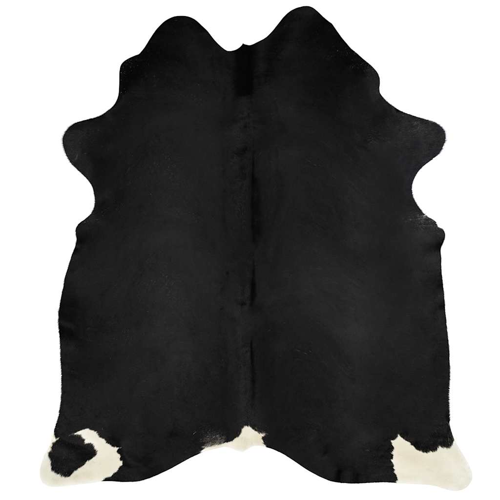 vidaXL Tapete em pele de vaca genuína 150x170 cm preto