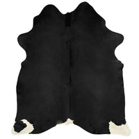 vidaXL Tapete em pele de vaca genuína 150x170 cm preto
