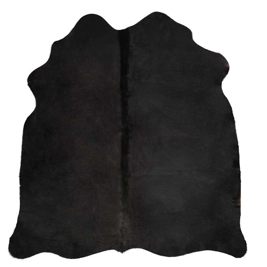 vidaXL Tapete em pele de vaca genuína 150x170 cm preto