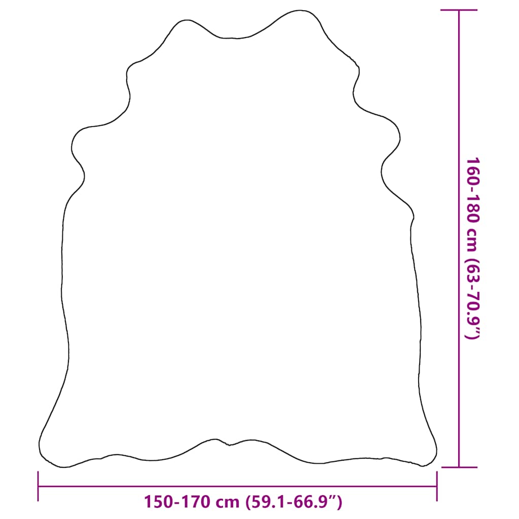 vidaXL Tapete em pele de vaca genuína 150x170 cm preto