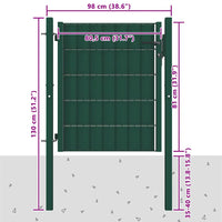 Portão de cerca em PVC e aço 100x81 cm