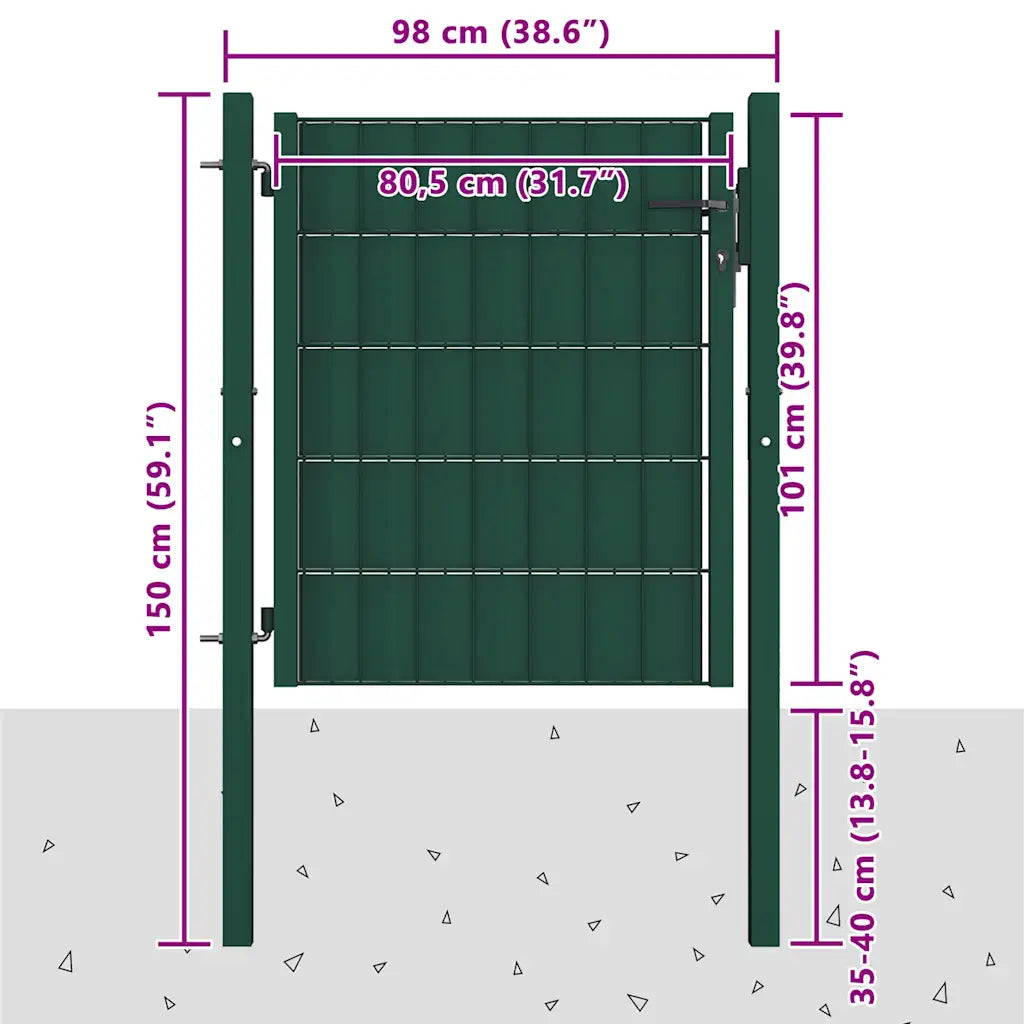 Portão de cerca em PVC e aço 100x100 cm