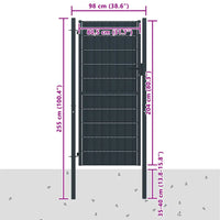 Portão de cerca em PVC e aço 100x204 cm .