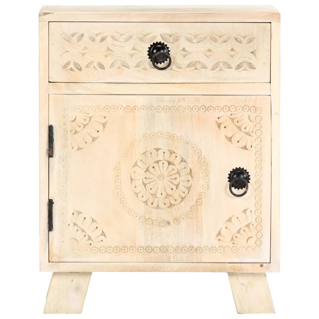 vidaXL Mesa de cabeceira 40x30x50 cm madeira de mangueira maciça