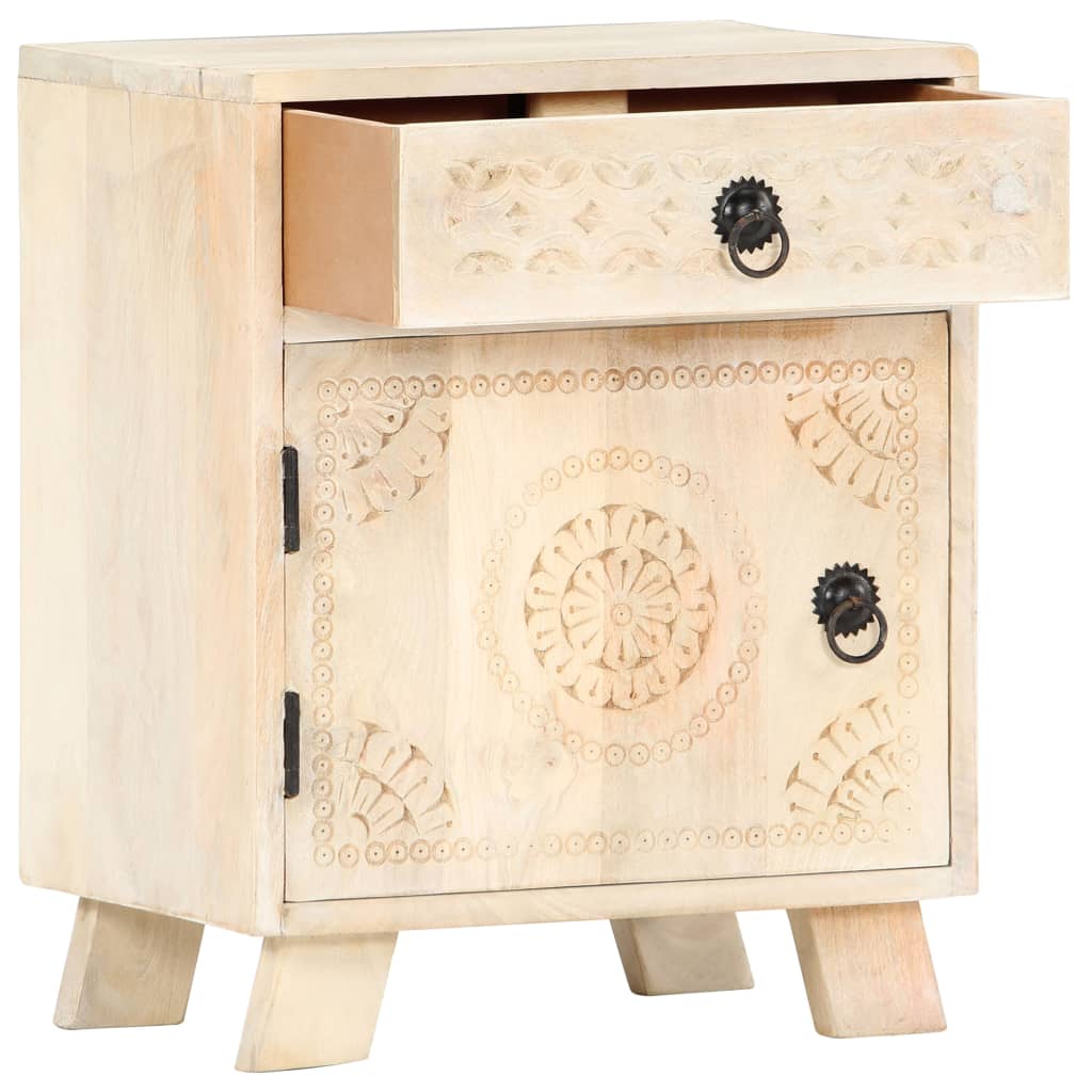 vidaXL Mesa de cabeceira 40x30x50 cm madeira de mangueira maciça