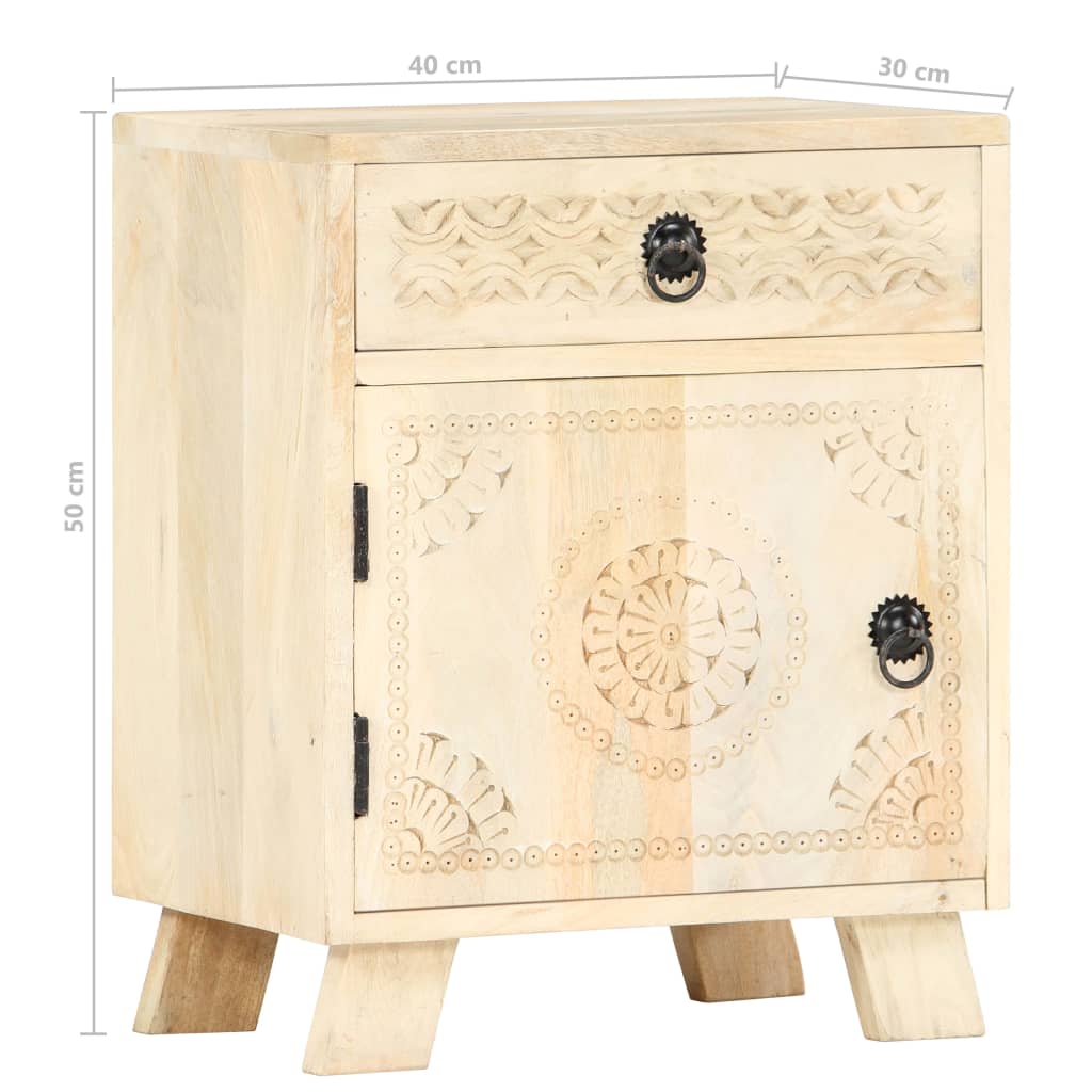 vidaXL Mesa de cabeceira 40x30x50 cm madeira de mangueira maciça