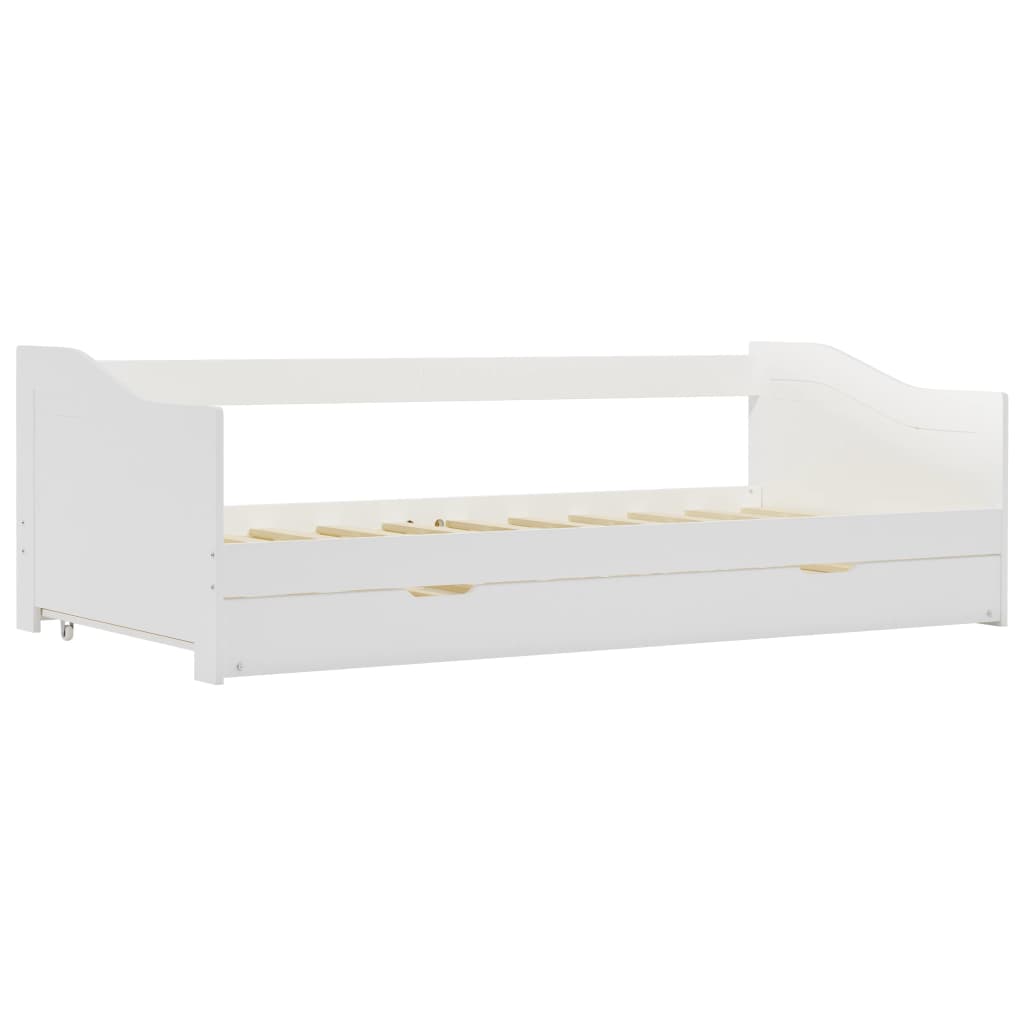 vidaXL Estrutura sofá-cama de puxar madeira de pinho 90x200 cm branco