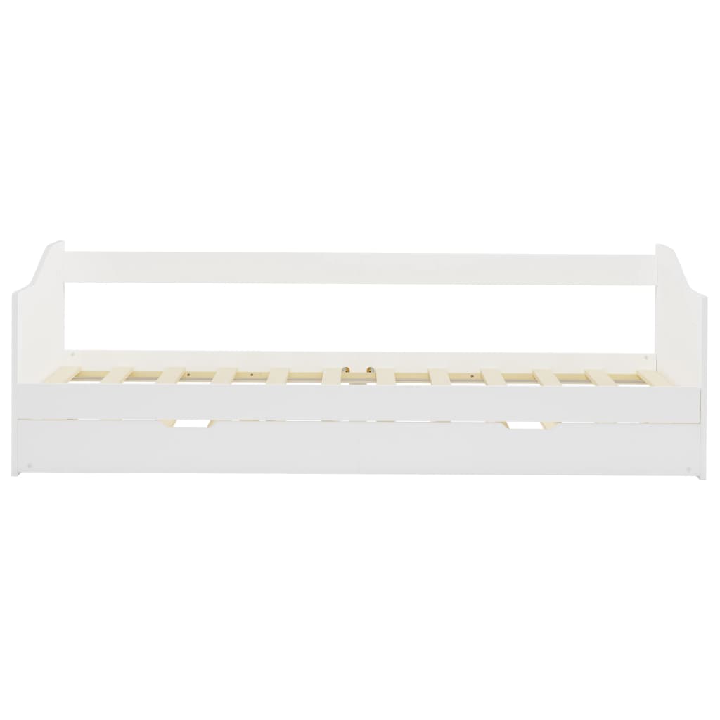 vidaXL Estrutura sofá-cama de puxar madeira de pinho 90x200 cm branco