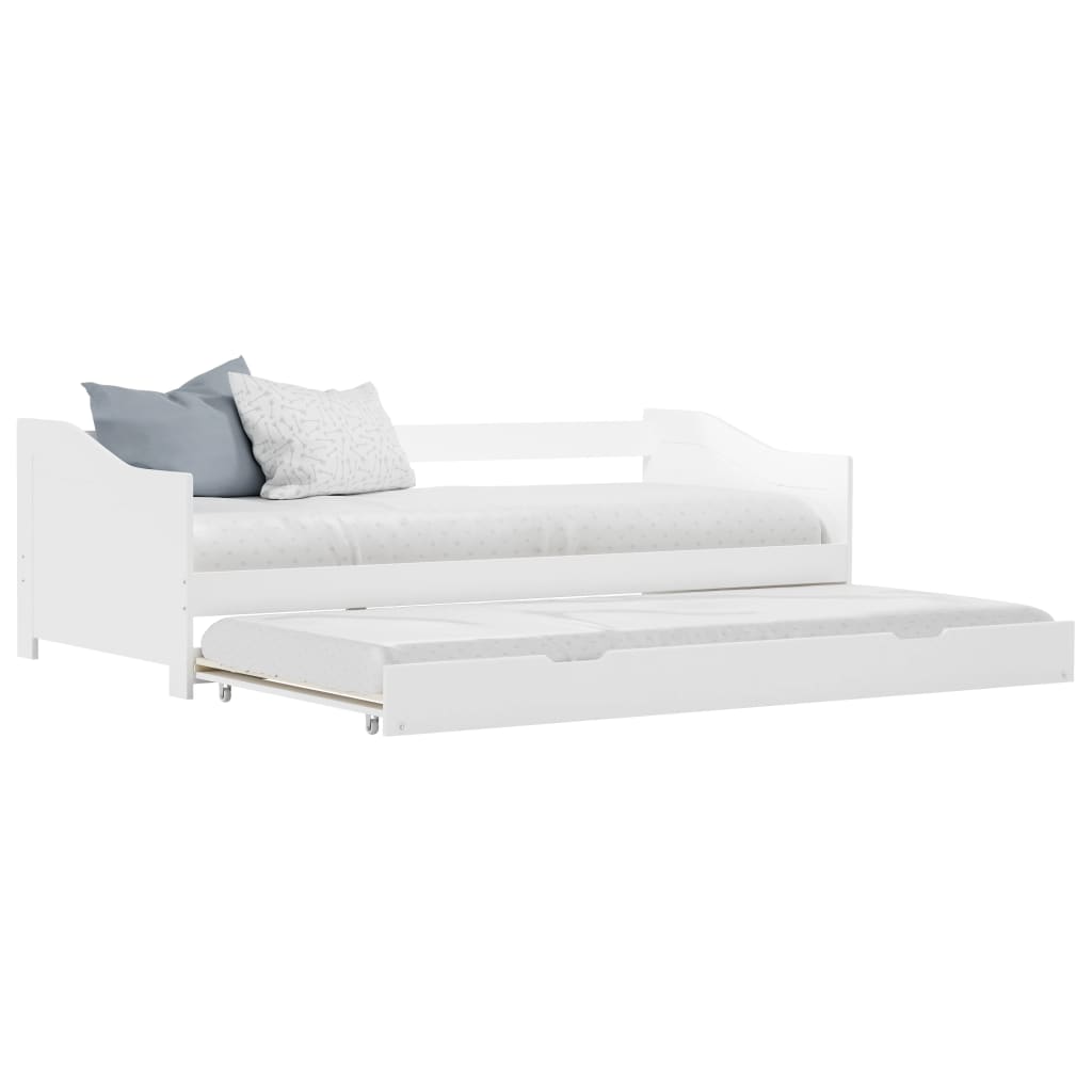 vidaXL Estrutura sofá-cama de puxar madeira de pinho 90x200 cm branco