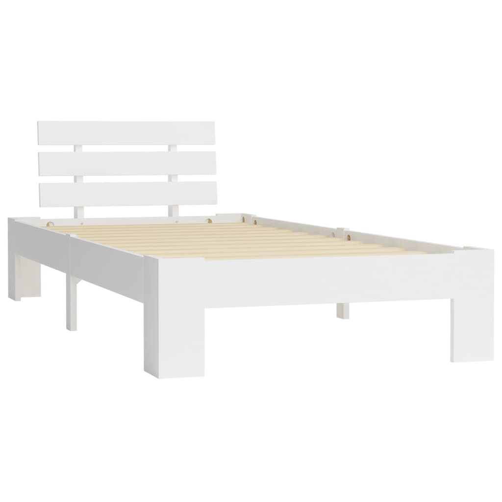 vidaXL Estrutura de cama 90x200 cm pinho maciço branco