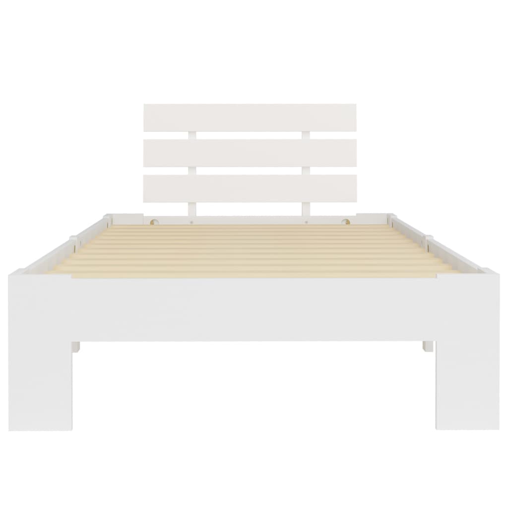 vidaXL Estrutura de cama 90x200 cm pinho maciço branco