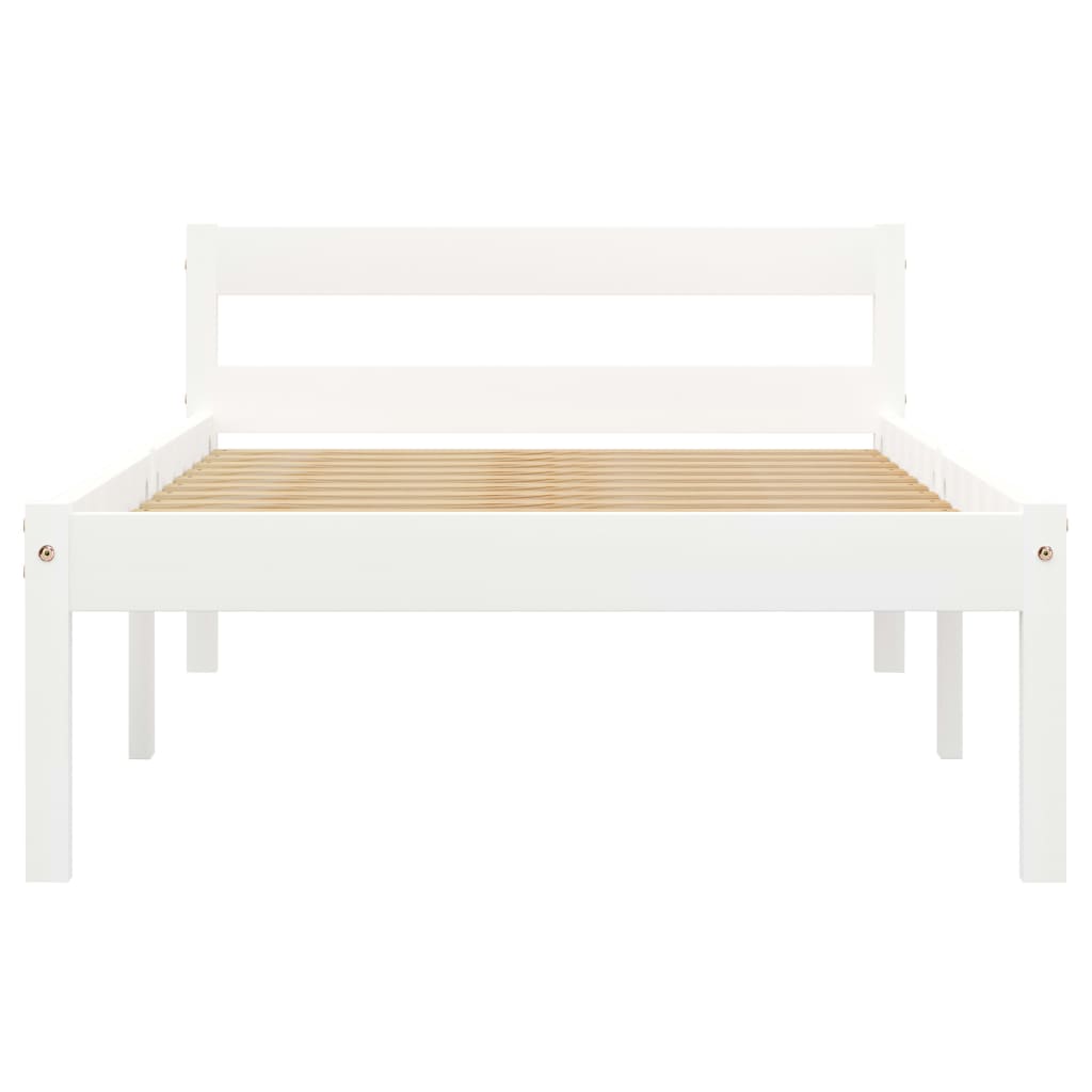vidaXL Estrutura de cama 90x200 cm madeira pinho maciço branco
