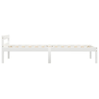 vidaXL Estrutura de cama 90x200 cm madeira pinho maciço branco