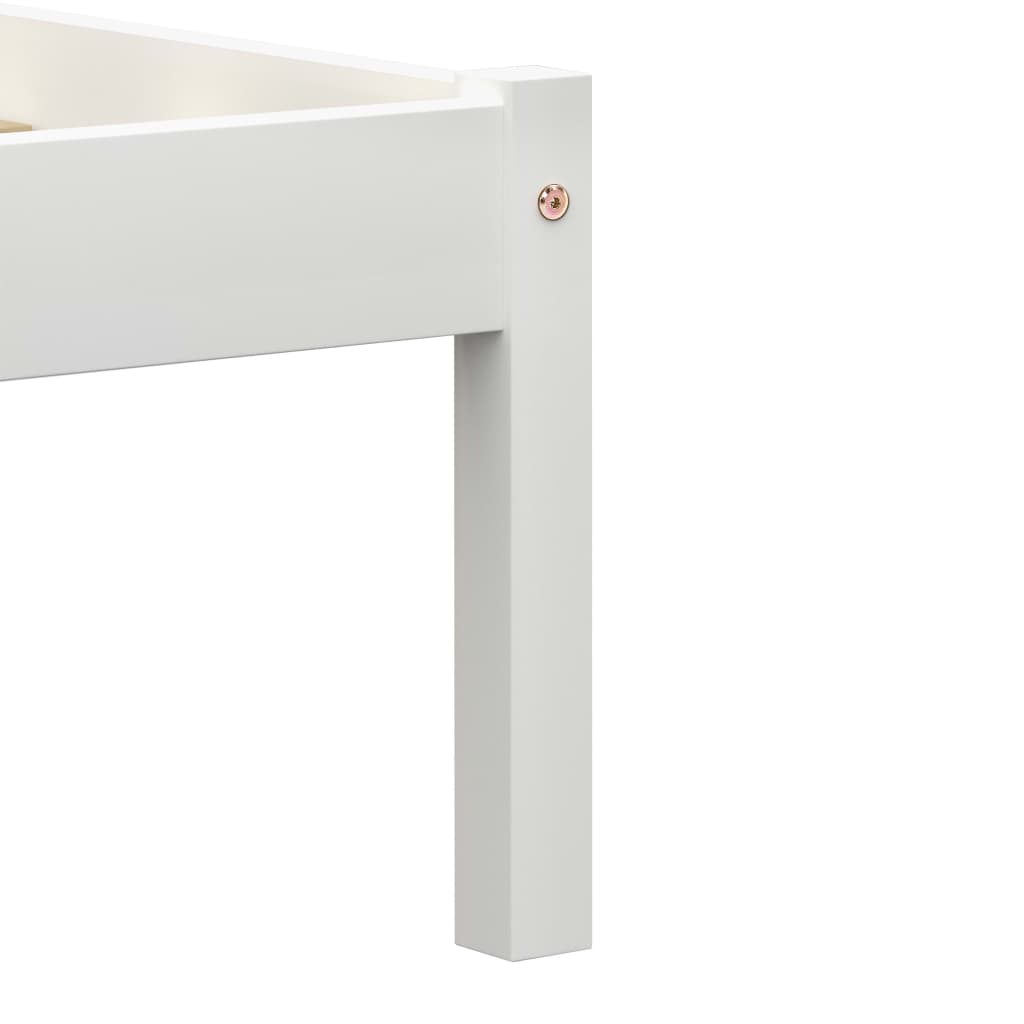 vidaXL Estrutura de cama 90x200 cm madeira pinho maciço branco