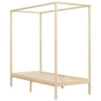 vidaXL Estrutura de cama com toldo 100x200 cm pinho maciço