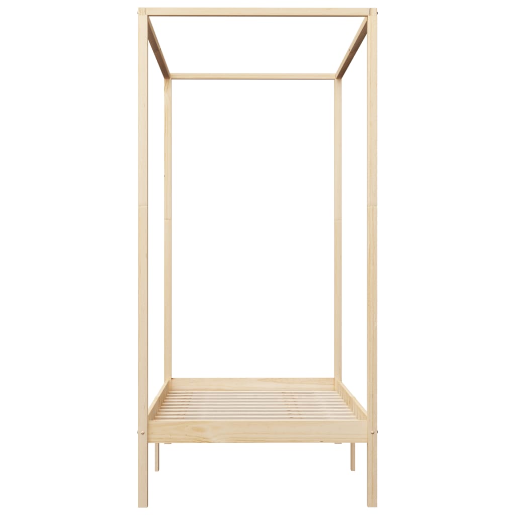 vidaXL Estrutura de cama com toldo 100x200 cm pinho maciço