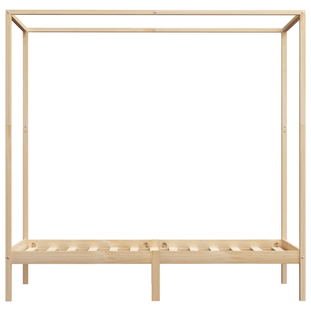 vidaXL Estrutura de cama com toldo 100x200 cm pinho maciço
