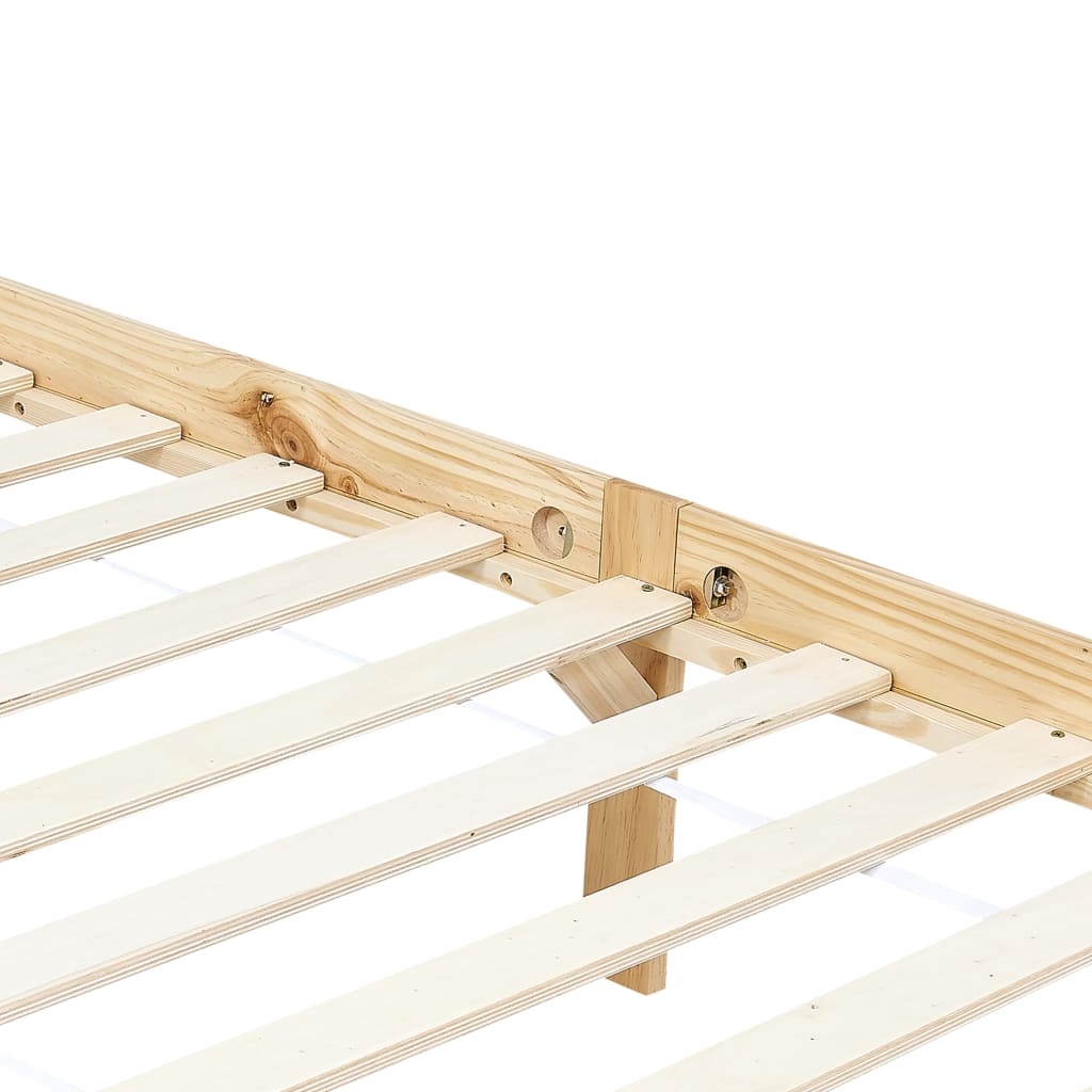 vidaXL Estrutura de cama com toldo 100x200 cm pinho maciço