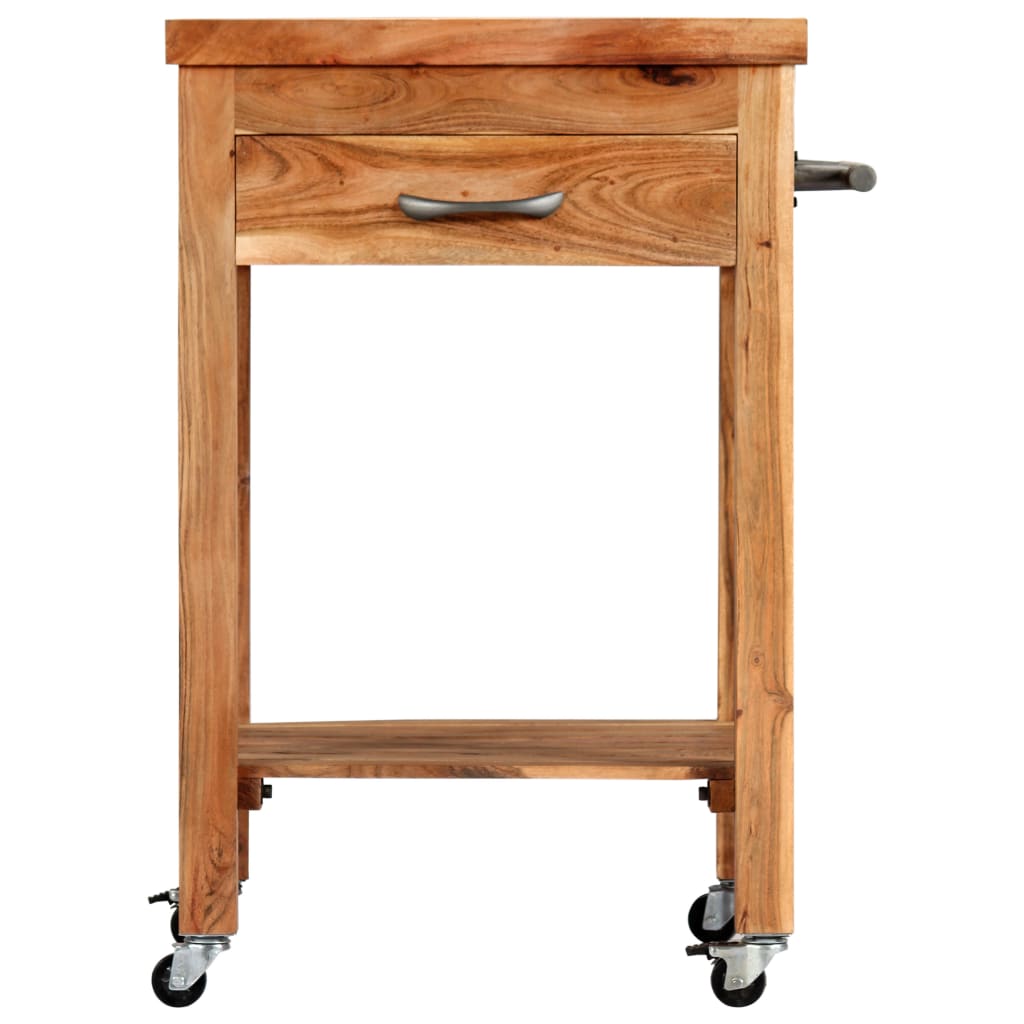 vidaXL Carrinho de cozinha 58x58x89 cm madeira de acácia maciça