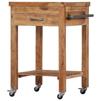 vidaXL Carrinho de cozinha 58x58x89 cm madeira de acácia maciça