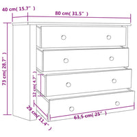 vidaXL Móvel lateral 80x40x73 cm pinho Panama