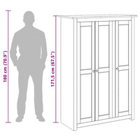 vidaXL Roupeiro com 3 portas 118x50x171,5 cm pinho Panamá