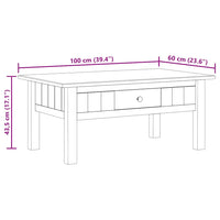 vidaXL Mesa de centro 100x60x43,5 cm pinho maciço Panama