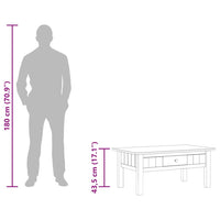 vidaXL Mesa de centro 100x60x43,5 cm pinho maciço Panama