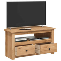vidaXL Móvel de canto p/ TV 93x49x49 cm madeira de pinho maciça Panama