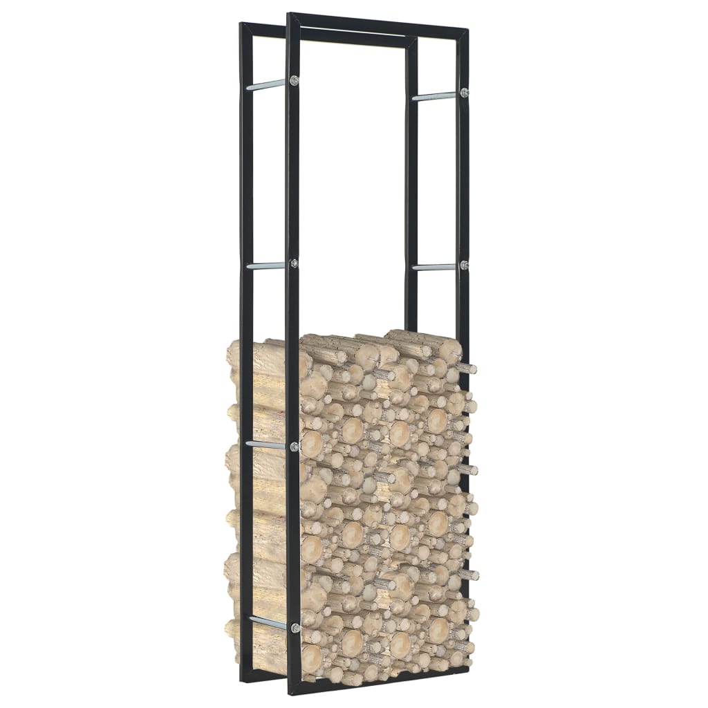 vidaXL Suporte para lenha 50x20x150 cm aço preto