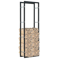 vidaXL Suporte para lenha 50x20x150 cm aço preto